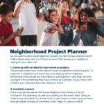 Neighborhood Project Planner